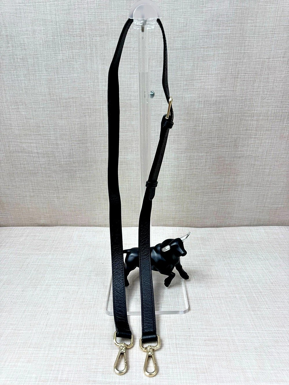 Black Genuine Leather Adjustable Crossbody Shoulder Bag Replacement Strap
